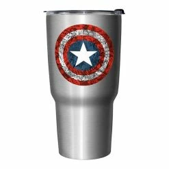 Licensed Character Marvel Capitan America Comicbook Shield 27-oz. Travel Mug