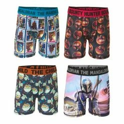 Licensed Character Boys 6-10 Star Wars The Mandalorian The Child Aka Baby Yoda 4-Pack Athletic Boxer Briefs