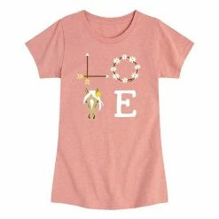 Licensed Character Girls 7-16 LOVE Horse Head Graphic Tee Black