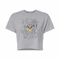 Alternative view of Licensed Character Juniors' Pokémon Eevee Group Evolution Cropped Graphic Tee White