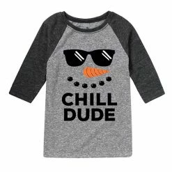 Licensed Character Boys 8-20 Chill Dude Snowman Graphic Raglan Tee