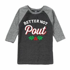 Licensed Character Boys 8-20 Better Not Pout Raglan Graphic Tee