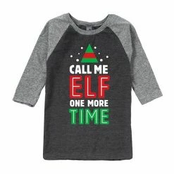 Licensed Character Boys 8-20 Call Me Elf Raglan Graphic Tee