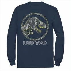 Licensed Character Men's Jurassic World Camouflage Yellow Outline Fossil Coin Logo Tee Navy -Licensed Character Shop unnamed file 11634