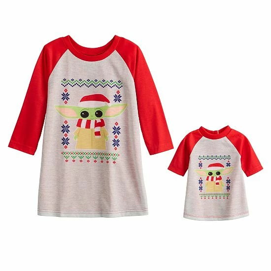 Licensed Character Toddler Girl Jammies For Your Families® Star Wars The Mandalorian Grogu Aka Baby Yoda Nightgown Set 3 Licensed Character Toddler Girl Jammies For Your Families® Star Wars The Mandalorian Grogu Aka Baby Yoda Nightgown Set