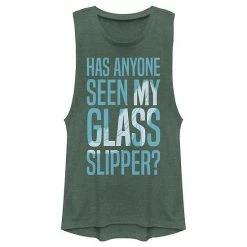 Licensed Character Juniors' Disney Cinderella Missing Slipper Muscle Tank Pine Heather