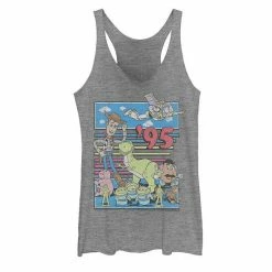 Licensed Character Disney / Pixar's Toy Story Juniors' '95 Retro Distressed Colorful Tank Top Gray Heather -Licensed Character Shop unnamed file 11935