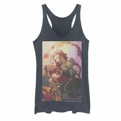Licensed Character Juniors' DC Comics Poison Ivy And Harley Quinn Split Poster Tank Top Navy Heather -Licensed Character Shop unnamed file 11937