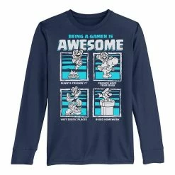 Licensed Character Boys 8-20 Nintendo Super Mario Being A Gamer Awesome Gamer Fleece Long-Sleeve Graphic Tee