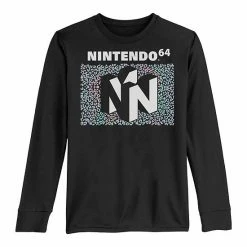 Licensed Character Boys 8-20 Nintendo Classic N64 Rainbow Cheetah Print Logo Long-Sleeve Graphic Tee