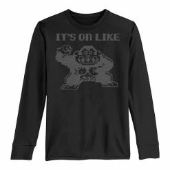 Licensed Character Boys 8-20 Nintendo Donkey Kong It's On Like Text Poster Long-Sleeve Graphic Tee