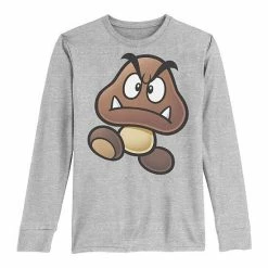 Licensed Character Boys 8-20 Nintendo Super Mario Goomba Big Face Long-Sleeve Graphic Tee