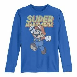 Licensed Character Boys 8-20 Nintendo Super Mario Bros Distressed Portrait Logo Long-Sleeve Graphic Tee