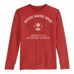 Licensed Character Boys 8-20 Super Mario Est. 1985 Property Of Mushroom Kingdom Long-Sleeve Graphic Tee