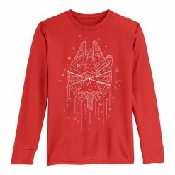 Licensed Character Boys 8-20 Star Wars Christmas Millennium Falcon Tree Transport Long Sleeve Tee