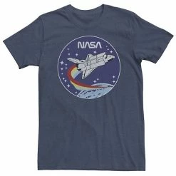 Licensed Character Big & Tall NASA Shuttle Launch Orbit Circle Patch Tee Navy Heather -Licensed Character Shop unnamed file 11986