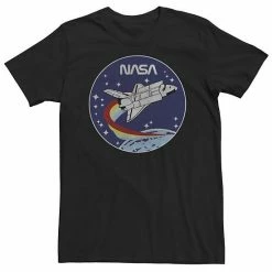 Licensed Character Big & Tall NASA Shuttle Launch Orbit Circle Patch Tee Navy Heather -Licensed Character Shop unnamed file 11987