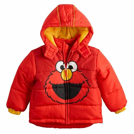 Licensed Character Toddler Boy Sesame Street Elmo Hooded Puffer Coat 3 Licensed Character Toddler Boy Sesame Street Elmo Hooded Puffer Coat