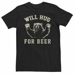 Licensed Character Big & Tall "Will Hug For Beer" Bear Vintage Collegiate Tee