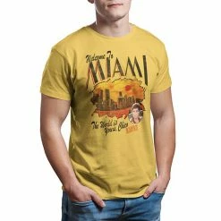 Licensed Character Men's Scarface Welcome To Miami Graphic Tee Mustard
