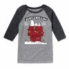 Licensed Character Boys 8-20 Peanuts Chillin' Christmas Raglan Graphic Tee Gray Blue -Licensed Character Shop unnamed file 12302