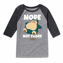 Licensed Character Boys 8-20 Pokemon Nope Not Today Raglan Graphic Tee