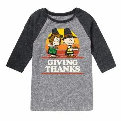 Licensed Character Boys 8-20 Peanuts Giving Thanks Raglan Graphic Tee