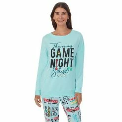 Licensed Character Women's Hasbro Game Night Long Sleeve Pajama Top & Banded Bottom Pajama Pants Set -Licensed Character Shop unnamed file 1232