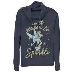 Licensed Character Disney's Peter Pan Juniors' Tinker Bell "Tis The Season To Sparkle" Cowl Neck Pullover