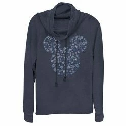Licensed Character Disney's Mickey Mouse Snowflake Ears Juniors' Cowl Neck Pullover
