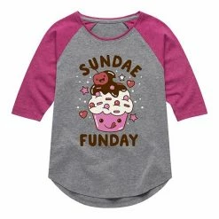 Licensed Character Girls 7-16 Sundae Funday Ice Cream Raglan Tee