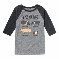 Licensed Character Boys 8-20 Types Of Pigs Graphic Raglan Tee
