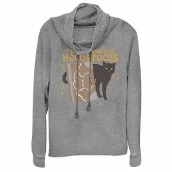 Licensed Character Disney's Hocus Pocus Juniors' Binx & Book Cat Cowlneck Sweatshirt