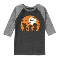 Licensed Character Boys 8-20 Peanuts Halloween Silhouettes Raglan Tee