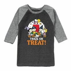 Licensed Character Boys 8-20 Peanuts Halloween Trick Or Treat Raglan Tee