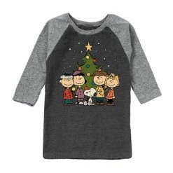 Licensed Character Boys 8-20 Peanuts Christmas Group Raglan Graphic Tee