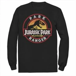 Licensed Character Men's Jurassic Park Ranger Danger Orange Gradient Icon Long Sleeve Graphic Tee Black -Licensed Character Shop unnamed file 12481