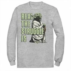 Licensed Character Men's Star Wars Yoda Real The Struggle Is Tee Athletic Heather