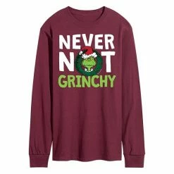 Licensed Character Men's Dr. Seuss Grinch Never Not Grinchy Long Sleeve Tee Blue -Licensed Character Shop unnamed file 12495