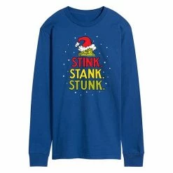 Licensed Character Men's Dr. Seuss Grinch Stink Stank Stunk Long Sleeve Tee Blue -Licensed Character Shop unnamed file 12503