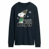Licensed Character Men's Peanuts Santa's Little Helper Long Sleeve Tee Navy -Licensed Character Shop unnamed file 12512