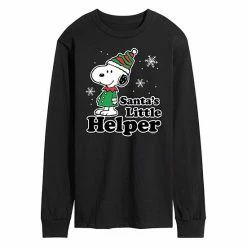 Licensed Character Men's Peanuts Santa's Little Helper Long Sleeve Tee Navy -Licensed Character Shop unnamed file 12514