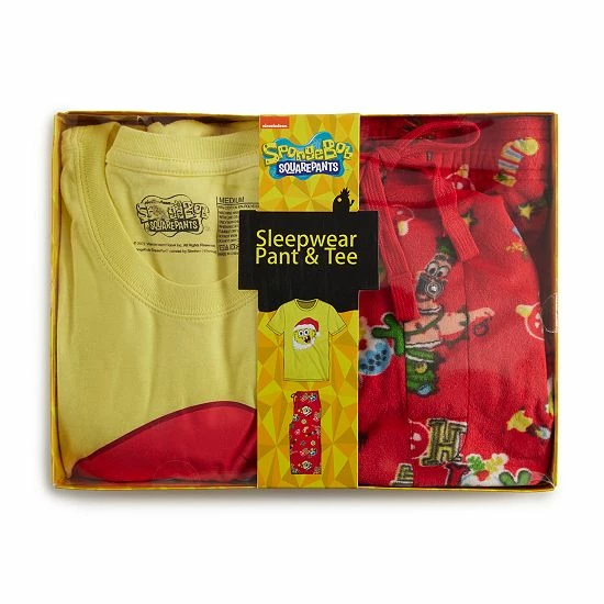 Licensed Character Men's SpongeBob In Santa Hat Pajamas 6 Licensed Character Men's SpongeBob In Santa Hat Pajamas - Image 4