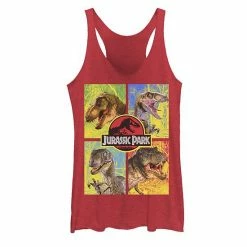 Licensed Character Juniors Jurassic Park Four Different Dinosaur Faces Tank Black Heather -Licensed Character Shop unnamed file 12794
