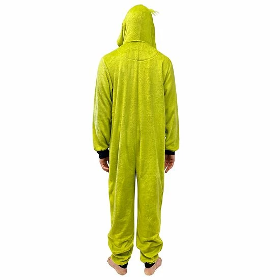 Licensed Character Men's The Grinch One-Piece Pajama 4 Licensed Character Men's The Grinch One-Piece Pajama - Image 2
