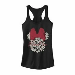 Licensed Character Juniors' Disney's Mickey Floral Minnie Mouse Tank Black Heather -Licensed Character Shop unnamed file 12804