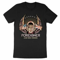 Licensed Character Men's Foreigner Jukebox Hero Tee Black