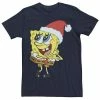 Licensed Character Men's Spongebob Squarepants Santa Hat Dreaming Of Christmas Tee Black -Licensed Character Shop unnamed file 12869