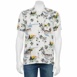 Licensed Character Men's Novelty Button-Down Shirt Blue Fish -Licensed Character Shop unnamed file 1292