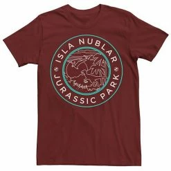 Licensed Character Men's Jurassic Park Isla Nublar Badge Retro Tee Navy Heather -Licensed Character Shop unnamed file 12960